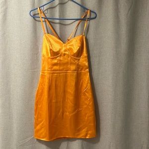 Wild Fable orange satin dress